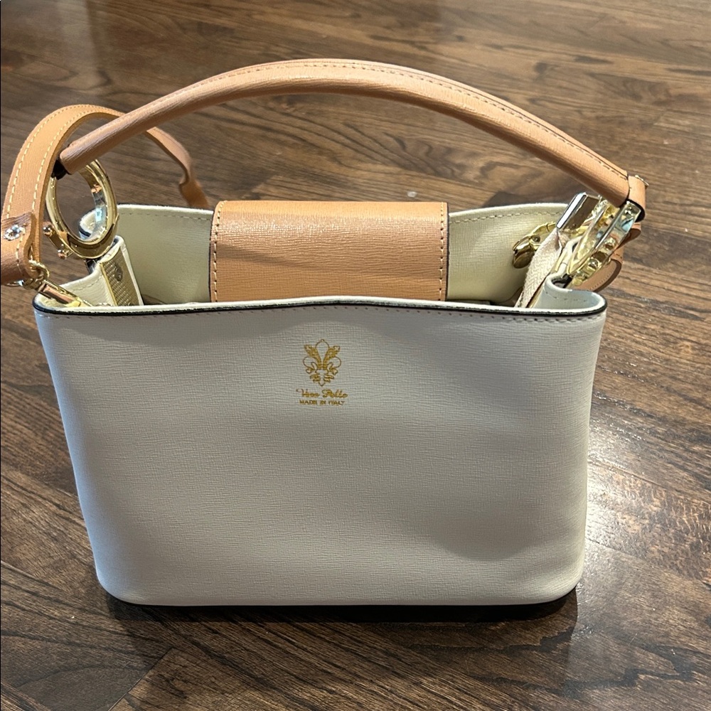 Vera Pelle Beige and Tan Mini Bag